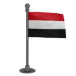 Yemen Car Dashboard Flag of 2in x 3in With A Steel or Plastic Base