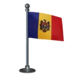 Moldova Car Dashboard Flag of 2in x 3in With A Steel or Plastic Base
