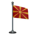 Macedonia Car Dashboard Flag of 2in x 3in With A Steel or Plastic Base
