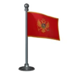 Montenegro Car Dashboard Flag of 2in x 3in With A Steel or Plastic Base