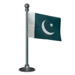 Pakistan Car Dashboard Flag of 2in x 3in With A Steel or Plastic Base