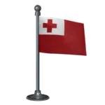 Tonga Car Dashboard Flag of 2in x 3in With A Steel or Plastic Base