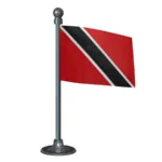 Trinidad & Tobago Car Dashboard Flag of 2in x 3in With A Steel or Plastic Base