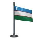 Uzbekistan  Car Dashboard Flag of 2in x 3in With A Steel or Plastic Base