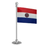 Paraguay Car Dashboard Flag of 2in x 3in With A Steel or Plastic Base