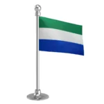 Sierra Leone Car Dashboard Flag of 2in x 3in With A Steel or Plastic Base