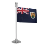Turks & Caicos Islands Car Dashboard Flag of 2in x 3in With A Steel or Plastic Base