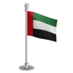 UAE United Arab Emirates Car Dashboard Flag of 2in x 3in With A Steel or Plastic Base