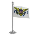US Virgin Islands Car Dashboard Flag of 2in x 3in With A Steel or Plastic Base