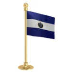 El Salvador Car Dashboard Flag of 2in x 3in With A Steel or Plastic Base