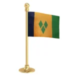 Saint Vincent & Grenadines Car Dashboard Flag of 2in x 3in With A Steel or Plastic Base