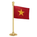 Vietnam Car Dashboard Flag of 2in x 3in With A Steel or Plastic Base