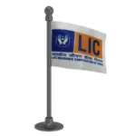 LIC Car Dashboard Flag of 2in x 3in With A Steel or Plastic Base