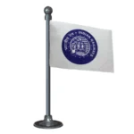Indian Railways Blue Car Dashboard Flag of 2in x 3in With A Steel or Plastic Base