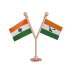 India & BPF Bodoland People's Front Dual Car Dashboard Flag of 2in x 3in With A Plastic Base