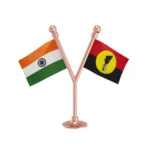 India & DMDK Desiya Murpokku Dravida Kazhagam Dual Car Dashboard Flag of 2in x 3in With A Plastic Base
