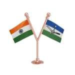 India & RLSP Rashtriya Lok Samta Party Dual Car Dashboard Flag of 2in x 3in With A Plastic Base
