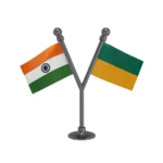 India & IPFT Indigenous People's Front of Tripura Dual Car Dashboard Flag of 2in x 3in With A Plastic Base