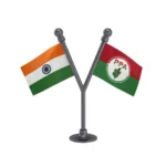 India & PPA People's Party United Dual Car Dashboard Flag of 2in x 3in With A Plastic Base