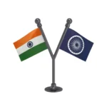 India & RPI Republican Party Dual Car Dashboard Flag of 2in x 3in With A Plastic Base