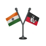 India & AIADMK All India Anna Dravida Munnetra Kazhagam Dual Car Dashboard Flag of 2in x 3in With A Plastic Base