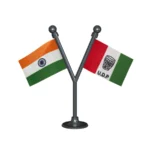 India & UDP United Democratic Party Dual Car Dashboard Flag of 2in x 3in With A Plastic Base