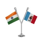 India & HSPDP Hill State People's Democratic Party Dual Car Dashboard Flag of 2in x 3in With A Plastic Base