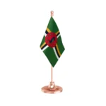 Dominica Table Flag of 4in x 6in With A Heavy Plastic Base