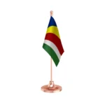 Seychelles Table Flag of 4in x 6in With A Heavy Plastic Base