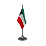 Kuwait Table Flag of 4in x 6in With A Heavy Plastic Base