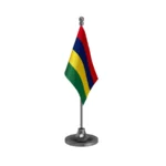 Mauritius Table Flag of 4in x 6in With A Heavy Plastic Base
