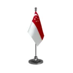 Singapore Table Flag of 4in x 6in With A Heavy Plastic Base