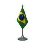 Brazil Table Flag of 4in x 6in With A Heavy Plastic Base