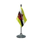 Brunei Darussalam Table Flag of 4in x 6in With A Heavy Plastic Base
