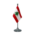 Lebanon Table Flag of 4in x 6in With A Heavy Plastic Base