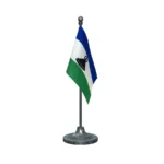 Lesotho Table Flag of 4in x 6in With A Heavy Plastic Base