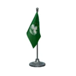 Macao Table Flag of 4in x 6in With A Heavy Plastic Base