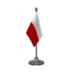 Poland Table Flag of 4in x 6in With A Heavy Plastic Base