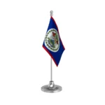 Belize Table Flag of 4in x 6in With A Heavy Plastic Base