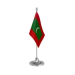 Maldives Table Flag of 4in x 6in With A Heavy Plastic Base