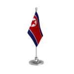 North Korea Table Flag of 4in x 6in With A Heavy Plastic Base