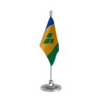 Saint Vincent & Grenadines Table Flag of 4in x 6in With A Heavy Plastic Base