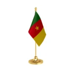 Cameroon Table Flag of 4in x 6in With A Heavy Plastic Base