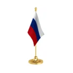 Russia Table Flag of 4in x 6in With A Heavy Plastic Base