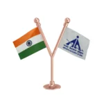 India & AAI Airport Authority of India Dual Car Dashboard Flag of 2in x 3in With A Plastic Base