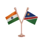 India & Namibia Dual Car Dashboard Flag of 2in x 3in With A Plastic Base