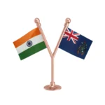 India & South Georgia & The South Sandwich Islands Dual Car Dashboard Flag of 2in x 3in With A Plastic Base