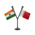 India & Bahrain Dual Car Dashboard Flag of 2in x 3in With A Plastic Base