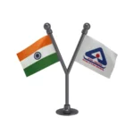 India & BIS Dual Car Dashboard Flag of 2in x 3in With A Plastic Base