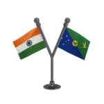 India & Christmas Island Dual Car Dashboard Flag of 2in x 3in With A Plastic Base